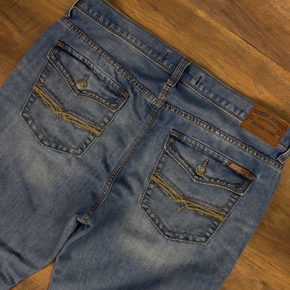 Seven7 Premium‎ Denim Co Mens Bootcut Jeans Medium Wash Blue 36x32 Boot Fit Y2K